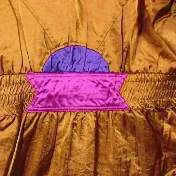 VINTAGE 80s Gerry Ski Snow Coat Metallic Copper Purple Space Age Women Large - Picture 7 of 16